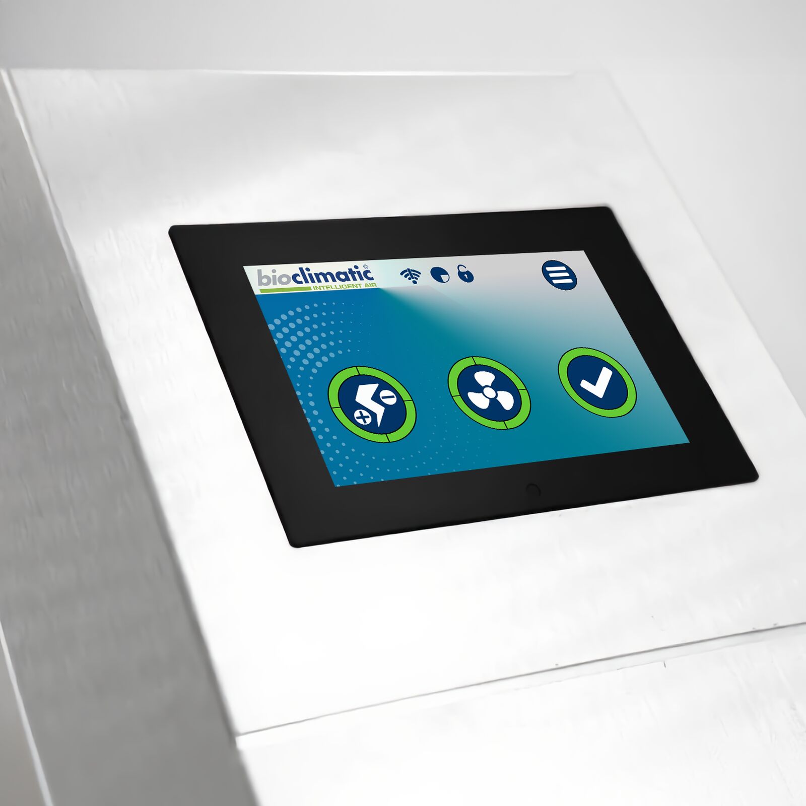 Touchdisplay des AeroTec2 mit Bediensymbolen